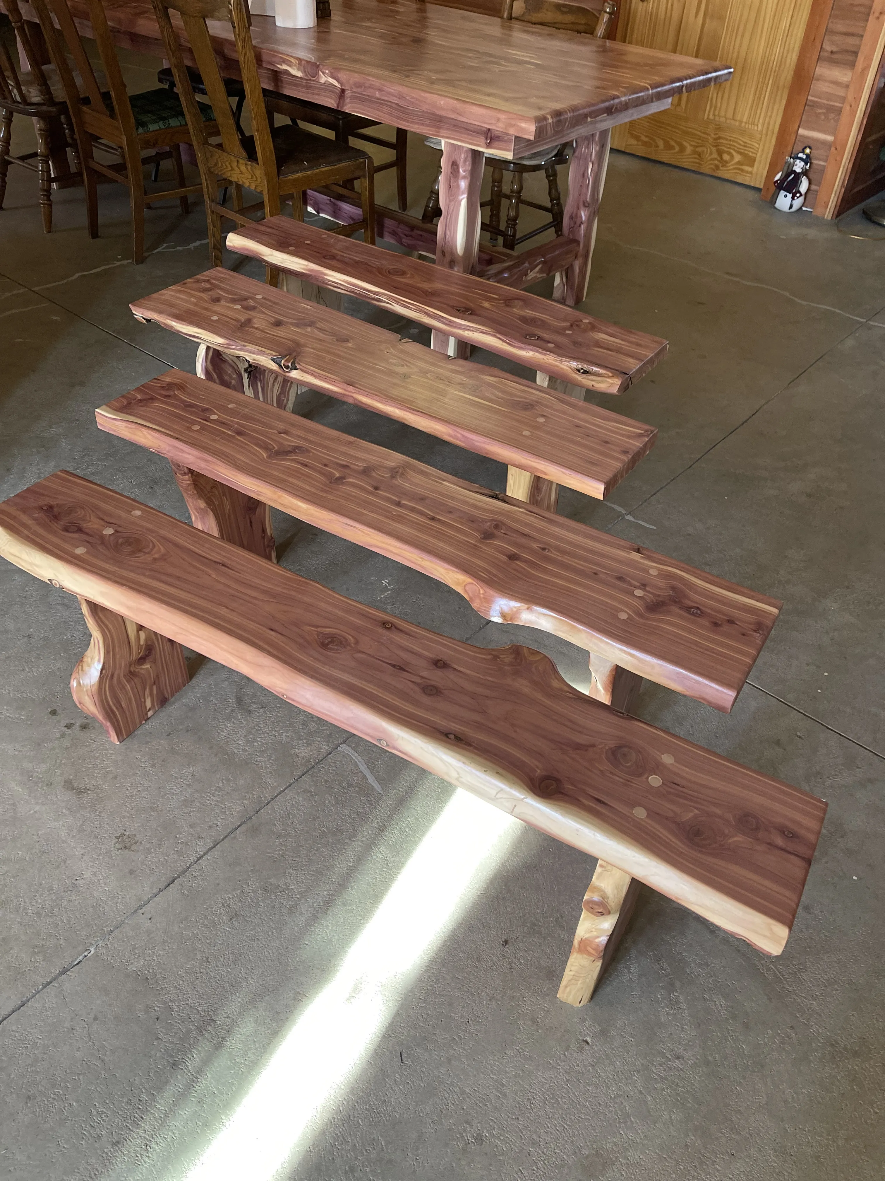 Gallery of custom real-wood furniture, cabinets, kitchen islands, and built-ins showcasing craftsmanship and quality
